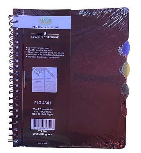 Lined notebook with 4 - with,