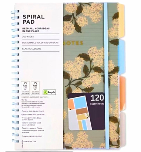 Floral spiral notebook with - floral,