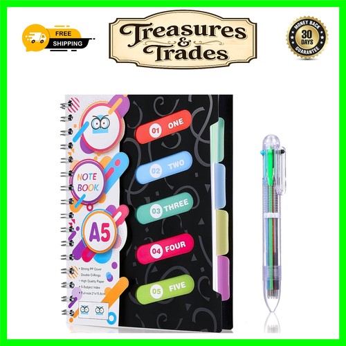 Notebook with dividers - with, &