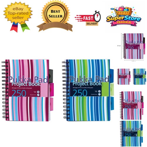 Striped project notebook - a5,
