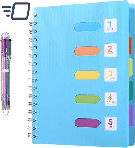 Notebook with dividers - a5,