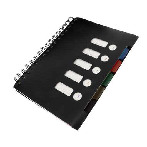 Black spiral notebook with - black,